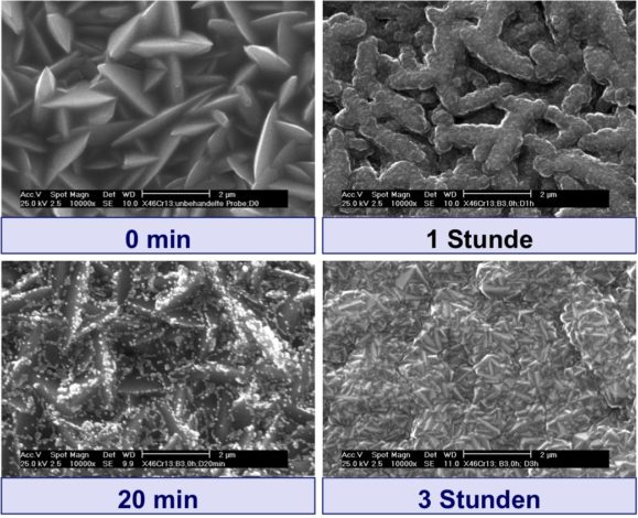 Bild 2 CVD Diamant auf Stahl 1 - Diamant wächst auf TiNB Zwischenschicht öffnen