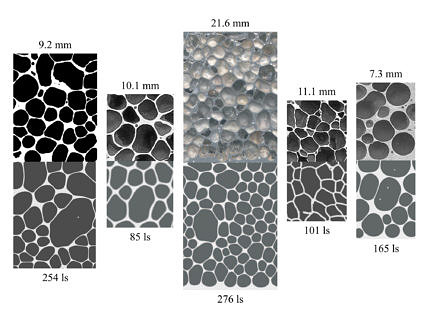 Vergleich von experimentellen und numerischen Schaumstrukturen auf pulvermetallurgischer Basis