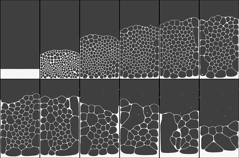 Simulation der Expansion und des Zerfall eines Metallschaums auf pulvermetallurgischer Basis