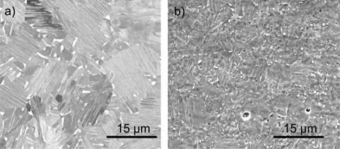 Mikrostruktur von Ti48Al2Nb2Cr bei unterschiedlichen Strahlparametern